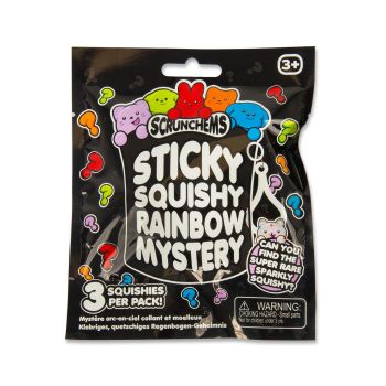 A mystery pack of 3 sticky squishy characters with a chance to find a rare glitter kitten.
Collect, squish, and trade.
&nbsp;
