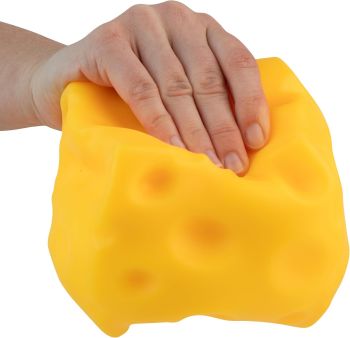 Soft and durable big cheese-shaped squishy cube made from high-quality TPR for stress relief and sensory play.
