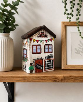 Beautiful handcrafted tiny wooden house, hand-painted with acrylic colours and varnish!