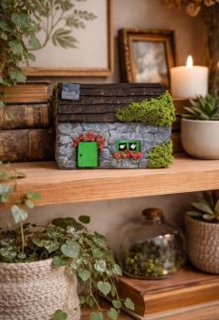 Handcrafted wooden Irish cottage painted with acrylic colours!