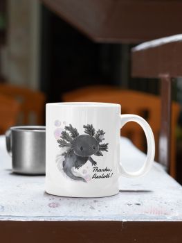 11oz Mug&nbsp;
Cute black axolotl design&nbsp;
This is a really sweet mug that would make a lovely gift for anyone who loves axolotls or a gift to say thank you!&nbsp;
We have a pink version also available within our catalogue&nbsp;
*All our products are made to order, handling time(time it takes prior to shipping) can take between 2-5 days to get your order into the post office. If you do require faster handling time please reach out to us!&nbsp;