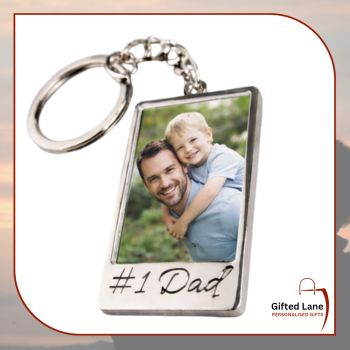 Personalised #1 Dad Keyring is a personalised gift accessory for a occasion or a keepsake for a special person or day like Birthdays,&nbsp; Anniversaries or Father's Day. Which can be personalised with a picture and with a date or name on it. Another special personalised gift from Gifted Lane