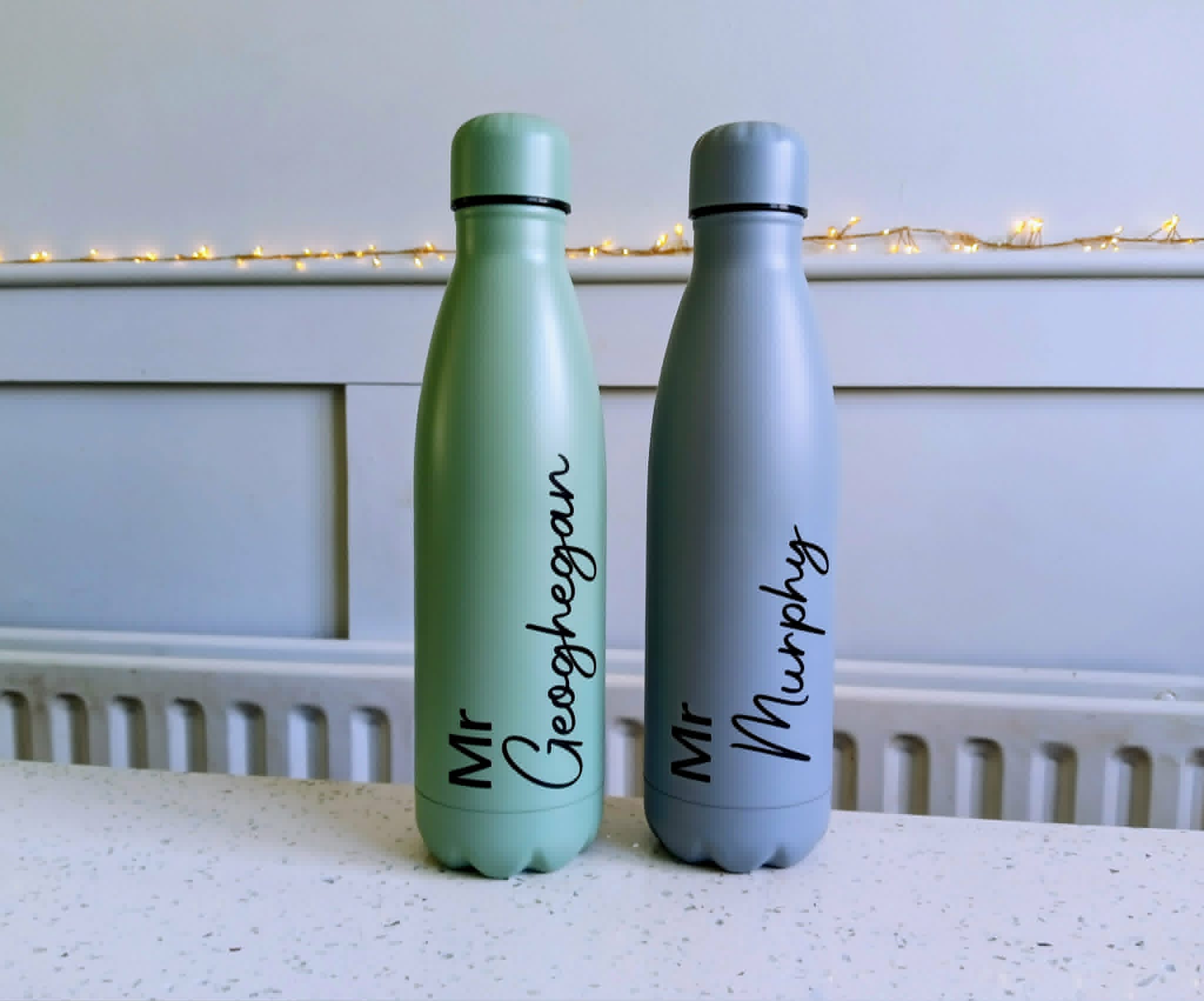 Personalised Drinks Water Bottle metallic