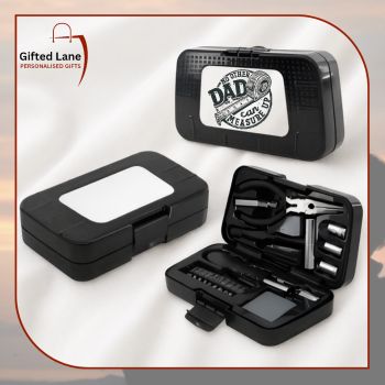 Personalised Mini Tool Kit is a personalised gift accessory or a keepsake for any DIY enthusiast. It can be personalised with a picture and / or with a small amount of text on it. Another special personalised gift from Gifted Lane