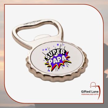 Personalised Fathers Day Magnetic Bottle Opener is a very popular gift for any occasion or a keepsake for a special day and a personalised gift for Fathers, New Fathers even the uncles. It can be personalised with any picture and a small amount of text. Another special personalised gift from Gifted Lane. Remember a personalised gift from Gifted Lane is always a special gift