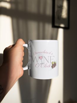 Sip in style with this charming&nbsp;11oz ceramic wine-themed mug, perfect for coffee lovers, wine enthusiasts, and anyone who believes it&rsquo;s always wine o&rsquo;clock somewhere. Featuring a soft pastel design with elegant typography, a wine glass illustration, and grape accents, this mug adds a cozy and playful touch to your morning coffee, evening tea, or favorite beverage.