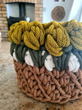 Handmade Floral Basket Yellow
