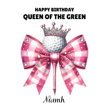 Celebrate the golf-loving queen in style with this elegant and personalized &ldquo;Queen of the Green&rdquo; greeting card 👑⛳ Designed for ladies who rule the fairway with confidence, charm, and a winning swing, this unique 7x7 card is the perfect way to make her day extra special.
Ideal for birthdays, Captain&rsquo;s Day, golfing celebrations, retirements, congratulations, or any special occasion, this card can be personalized to create a thoughtful keepsake she&rsquo;ll treasure long after the final putt.
Featuring a stylish golf-inspired design with feminine flair, it&rsquo;s perfect for golf club members, lady captains, friends, mums, sisters, or any golf queen who deserves to feel celebrated.&nbsp;
Whether she&rsquo;s chasing birdies or simply enjoying tee time with friends, this beautiful card is a charming way to say: &ldquo;You&rsquo;re truly Queen of the Green!&rdquo; 👑🏌️&zwj;♀️