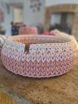Pink Handmade Nursery Basket&nbsp;