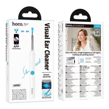 The Hoco HP65 Smart Ear Cleaning Tool features a high-definition camera, LED illumination, and wireless smartphone connectivity for safe and precise ear care. Its soft silicone tips, portable design, and real-time viewing capabilities make ear cleaning easier, safer, and more comfortable.