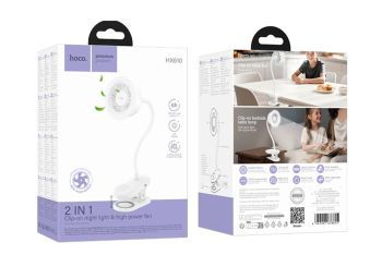 Stay cool and comfortable with the HOCO HX610 2-in-1 Clip-on Fan with Night Light. Featuring a powerful clip mount, adjustable airflow, built-in LED light, and a rechargeable battery, it's the perfect companion for desks, bedside tables, strollers, and other compact spaces