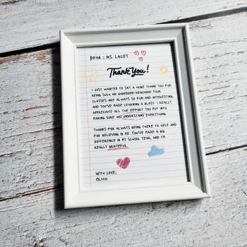 Personalised Teacher Thank You Gift