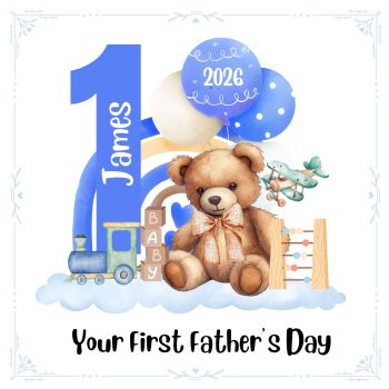 Celebrate a first Father&rsquo;s Day with a keepsake card designed to feel extra special. This personalized trinket card combines heartfelt sentiment with playful sparkle: customized with Dad&rsquo;s name (or a message from baby), finished with shimmering glitter accents and delicate gem details for a touch of celebration. Make his first Father&rsquo;s Day one to remember &mdash; beautifully personalized and dated to celebrate the year it all began.