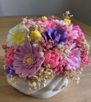 Handmade Scented Soap Flowers Nicely Decorated in a Beautiful Bouquet
Scent &ndash; Flower Garden
Soap flowers will delight you for a long time
Flowers can be used directly for their intended purpose
The soap bouquet will be wonderful interior decoration
A bouquet of soap flowers will surprise any woman
This is very unique and unexpected present
You can present a bouquet for any occasion