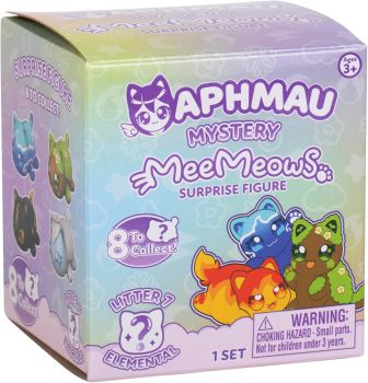 Discover the magic of Aphmau&rsquo;s MeeMeows with Series 7 Mystery Figures! Each blind box contains 1 surprise Elemental MeeMeow figure from a collection of 8 adorable designs, plus a collector poster.