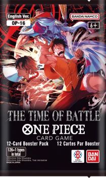 Expand your collection and strengthen your deck with the One Piece Card Game OP-16 The Time of Battle Booster Pack. Each pack contains 12 cards featuring new characters, powerful abilities, rare cards, and exciting strategies inspired by the world of One Piece.