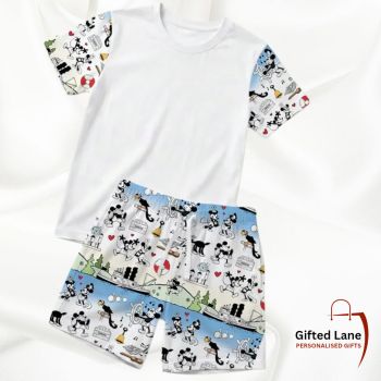 Get ready for Summer with our Personalised Childrens Mickey Mouse Shorts/T-shirt Set from Gifted Lane. Created with a Mickey Mouse Themed matching tshirt and shorts set which can be personalised with any picture or text on the tshirt. Another special personalised gift from Gifted Lane.