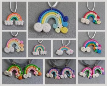 Brighten your day with these adorable handmade rainbow jewellery pieces, available as earrings and necklaces.&nbsp;
Carefully crafted from clay, each rainbow design features vibrant colors and a playful style, perfect for adding a cheerful touch to any outfit.&nbsp;
These rainbow earrings and necklaces make a perfect gift for birthdays, celebrations, or anyone who loves colourful, whimsical accessories.
Available in a variety of styles and colors.
✨Allow for some color difference