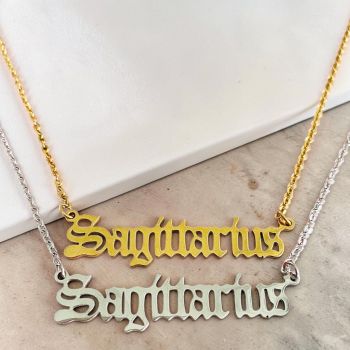 Celebrate the adventurous spirit of Sagittarius with this elegant zodiac necklace.
Beautifully crafted for everyday wear, this necklace is perfect worn alone or layered.
Perfect for Birthday gift, holiday's, festival or any Occasion.