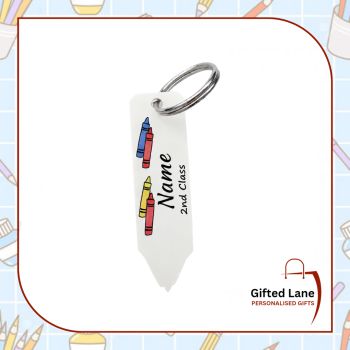 Keep your bag or pencil case safe with a Personalised Pencil Keyring from Gifted Lane. Our keyrings can be personalised with a picture or text on them. Another special personalised gift from Gifted Lane. Check out our store today and view our full range of personalised gifts from Gifted Lane. Remember a personalised gift from Gifted Lane is always a special gift