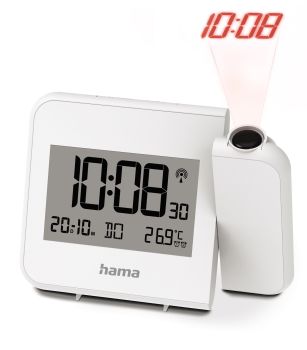 Never miss a beat with the Hama Hvar Projector Alarm Clock.
Featuring a flexible 180-degree rotating projection arm, it projects a clear red time display directly onto your bedroom wall or ceiling.
This highly precise digital clock automatically synchronizes via the radio DCF signal, offering dual alarm times for couples, a comprehensive backlit LCD screen with temperature display, and support for dual time zones.
&nbsp;