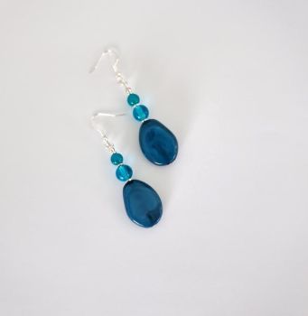 Gorgeous petrol blue earrings, perfect for summer! Light and comfortable to wear, nickel free ear hooks, these bespoke pieces are great for gifting, or for a personal treat!&nbsp;&nbsp;