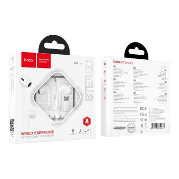 Enjoy clear, high-quality audio with the HOCO M1 Max USB-C In-Ear Earphones. Featuring powerful 13mm drivers, a built-in microphone, in-line controls and a comfortable, lightweight design, these earphones are perfect for music, calls and everyday use with USB-C-compatible smartphones, tablets and other devices.