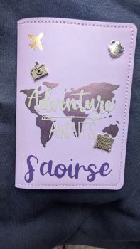 A beautifully personalised passport cover, customised with a name and finished with travel-themed charms. Perfect for holidays, honeymoons, birthdays and travel lovers