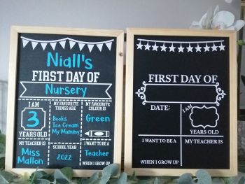 Personalised First Day at School Re-Usable Blackboard