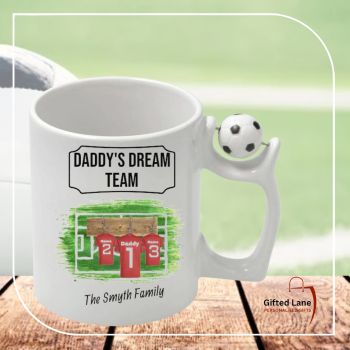 Check out our Football Handle Themed Mugs from Gifted Lane. The mug can personalised with the design shown but can be personalised further with any pictures or text on it. Another special personalised gift from Gifted Lane. Check out our store today and like, comment and review on our full range of personalised gifts from Gifted Lane. Remember a personalised gift from Gifted Lane is always a special gift.