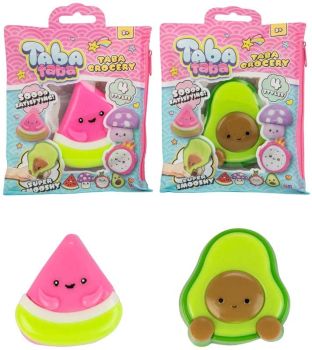 Add a little squeeze of happiness to your day with the adorable Taba Grocery Squishy! Featuring cute grocery-themed designs, soft slow-rising foam and a reusable zip bag. There are 4 styles to collect, with one style sent at random.