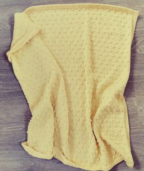 100% Cotton hand-knit baby blanket
