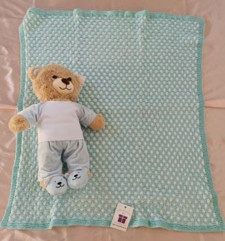 100% cotton hand-knit baby blanket