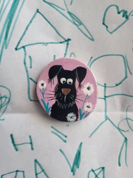 Hand-painted wooden magnet perfect for your fridge, office or any room with a magnetic boarg! Approx. 4/4 cm makes a special gift!