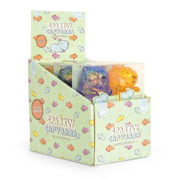 Add some sparkle to sensory play with this soft and stretchy squishy capybara. Featuring a glittery finish and playful expression, it's perfect for fidgeting and stress relief.