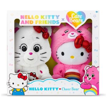 Celebrate the adorable Care Bears and Hello Kitty crossover with this super-soft plush 2-pack featuring Hello Kitty and Cheer Bear dressed as each other.