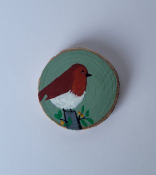 Handmade wooden magnet, painted with acrylic and varnish, approx. 4.5/4.5 cm, is perfect for your fridge or as a gift for a bird lover.