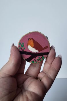 Handmade wooden magnet, hand-painted with acrylic and varnish is perfect for your fridge or as a cute, little gift. Approx. 5/5 cm