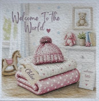 Welcome to the World
A beautiful&nbsp;bespoke baby keepsake card, created to celebrate the precious arrival of a little one. Personalised with the&nbsp;baby&rsquo;s name and date of birth, making it a truly unique and thoughtful gift for new parents.
Beautifully crafted on&nbsp;luxurious 6x6 linen card, this special card is designed to be treasured long after those first precious days. Available in&nbsp;pink or blue, it&rsquo;s the perfect way to mark such a wonderful milestone.
Luxury &bull; Bespoke &bull; Personalised &bull; Thoughtful &bull; Keepsake