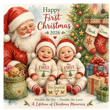 🎄✨&nbsp;DOUBLE THE JOY THIS CHRISTMAS&nbsp;✨🎄
Celebrate the magic of&nbsp;two little boys and their very first Christmas&nbsp;with a beautiful&nbsp;luxury bespoke personalised Trinket Card.
Perfect for&nbsp;twin boys, each card is individually made and personalised with the babies&rsquo; names, making it a truly special and thoughtful Christmas keepsake.
💕&nbsp;Personalised with their names🎄&nbsp;Designed especially for twins✨&nbsp;Perfect for their First Christmas🎁&nbsp;Luxury bespoke keepsake card❤️&nbsp;A special memento to treasure for years to come
Whether you're looking for a&nbsp;personalised Christmas card for twins, a&nbsp;first Christmas gift for twin babies, or a unique keepsake for new parents, this special card is a beautiful way to celebrate their first Christmas together.
Two little names. Two little personalities. One very special Christmas.&nbsp;🎄❤️
&nbsp;
