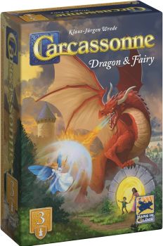 

Introduces a hungry dragon, magical fairy and mystical portals
The dragon roams the land, devouring followers in its path
Summon the fairy to shield meeples or earn bonus points
Includes 26 land tiles plus unique Source and Lake tiles
Ages 7+, 2-5 players, 45 minutes playing time
Carcassonne base game required to play

