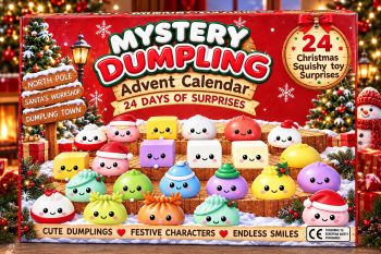 🎄🥟 Mystery Dumpling Advent Calendar &ndash; 24 Christmas Surprises! 🥟🎄
Make the countdown to Christmas&nbsp;extra exciting&nbsp;with our adorable&nbsp;Mystery Dumpling Advent Calendar!&nbsp;🎅✨
Behind each day is a&nbsp;cute mystery dumpling surprise, with a colourful mix of festive characters and designs to discover throughout December. Perfect for children who love collectibles, surprises and, of course, the&nbsp;Dumpling craze!&nbsp;🥟😍
Each calendar contains&nbsp;24 individual surprises, making every morning in the run-up to Christmas something to look forward to.
🎁&nbsp;Product Features:

🥟&nbsp;24 mystery dumpling surprises
🎄 A different surprise to discover each day
🌈 Mix of colours, characters &amp; festive designs
🎅 Christmas-themed presentation
🎁 Perfect Christmas gift or December countdown
⭐ Ideal for fans of our hugely popular Dumpling Plushies
❤️ Cute collectible characters to keep and play with after Christmas
🧪&nbsp;CE / UKCA tested &amp; EN71 certified
Box dimensions: 28*22*3.5cm
