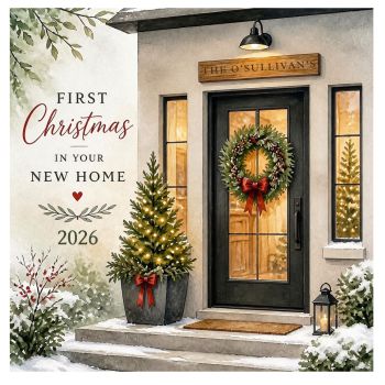 Make their first Christmas in a new home extra special with this&nbsp;bespoke, unique and thoughtful Trinket Card.
Beautifully personalised with the&nbsp;family name displayed on the plaque above the door&nbsp;and the year&nbsp;2026, this special 7x7 card is a wonderful way to celebrate a new home and the memories that begin there.
A truly&nbsp;unique keepsake, made especially for them and designed to be treasured long after Christmas has passed.
✨ Bespoke &amp; personalised✨ Family name on the door plaque✨ Personalised with&nbsp;2026✨ 7x7 luxury card✨ A thoughtful Christmas gift and lasting keepsake✨ Made especially for a very special new beginning