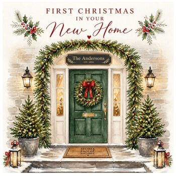 Make their first Christmas in a new home extra special with this&nbsp;bespoke, unique and thoughtful Trinket Card.
Beautifully personalised with the&nbsp;family name displayed on the plaque above the door&nbsp;and the year&nbsp;2026, this special 7x7 card is a wonderful way to celebrate a new home and the memories that begin there.
A truly&nbsp;unique keepsake, made especially for them and designed to be treasured long after Christmas has passed.
✨ Bespoke &amp; personalised✨ Family name on the door plaque✨ Personalised with&nbsp;2026✨ 7x7 luxury card✨ A thoughtful Christmas gift and lasting keepsake✨ Made especially for a very special new beginning
