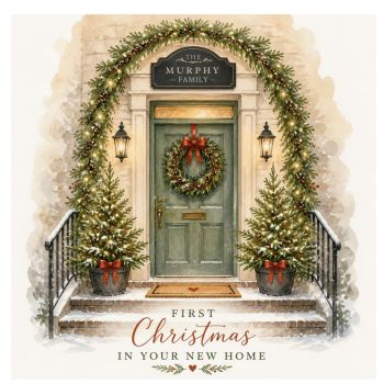 Make their first Christmas in a new home extra special with this&nbsp;bespoke, unique and thoughtful Trinket Card.
Beautifully personalised with the&nbsp;family name displayed on the plaque above the door, this special 7x7 card is a wonderful way to celebrate a new home and the memories that begin there.
A truly&nbsp;unique keepsake, made especially for them and designed to be treasured long after Christmas has passed.
✨ Bespoke &amp; personalised✨ Family name on the door plaque✨ 7x7 luxury card✨ A thoughtful Christmas gift and lasting keepsake✨ Made especially for a very special new beginning