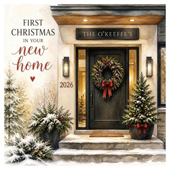 Make their first Christmas in a new home extra special with this&nbsp;bespoke, unique and thoughtful Trinket Card.
Beautifully personalised with the&nbsp;family name displayed on the plaque above the door&nbsp;and the year&nbsp;2026, this special 7x7 card is a wonderful way to celebrate a new home and the memories that begin there.
A truly&nbsp;unique keepsake, made especially for them and designed to be treasured long after Christmas has passed.
✨ Bespoke &amp; personalised✨ Family name on the door plaque✨ Personalised with&nbsp;2026✨ 7x7 luxury card✨ A thoughtful Christmas gift and lasting keepsake✨ Made especially for a very special new beginning