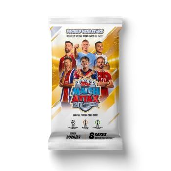 

Celebrating 20 years of Match Attax, the world's favourite football trading card game
Features stars from the UEFA Champions League, Europa League and Conference League
Base Cards, Leaders, Attax Debutants, Mirror Foil and Rainbow Foil cards in every packet
Chase Mystical Full-Art cards, WHOOSH!, Enigma and the iconic All-Time Unbeatable 101
All-new tiered Base Rarity system and expanded Hyper Rare chase cards
20th Anniversary commemorative Limited Edition cards

