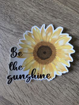 Vinyl sunflower sticker with quote.