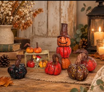Handcrafted entirely by hand, this set of 6 miniature autumn decor is perfect for any interior, or as a unique gift.