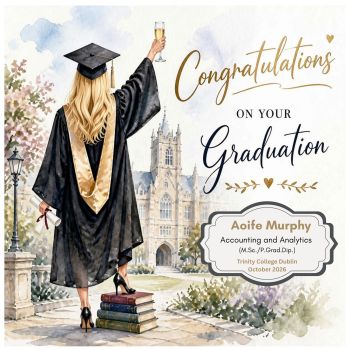 A Special Graduation Keepsake for Her 🎓✨
Celebrate the special graduate in your life with this&nbsp;bespoke, personalised graduation card, thoughtfully designed especially for her.
Customised with her&nbsp;hair colour&nbsp;and personalised with the details that make her graduation unique, this beautiful design features&nbsp;special pop-out details&nbsp;for an extra touch of fun and surprise.
You can also add a&nbsp;special relation, making it perfect for your&nbsp;goddaughter, daughter, granddaughter, niece, best friend&nbsp;or someone else who holds a special place in your heart.
A truly&nbsp;unique and thoughtful keepsake, made especially for someone special to celebrate her incredible graduation and the exciting new chapter ahead. 💕🎓